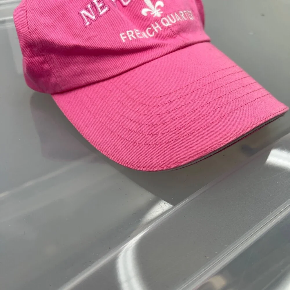 New Orleans Hat Womens Adjustable Pink Strap Baseball Cap‎ Party Festival French
